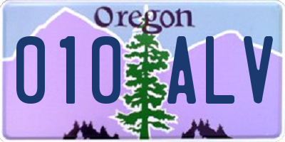 OR license plate 010ALV