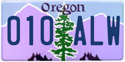 OR license plate 010ALW