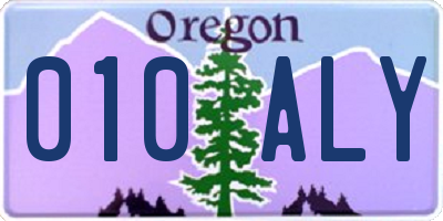 OR license plate 010ALY