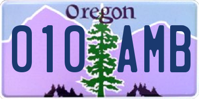 OR license plate 010AMB