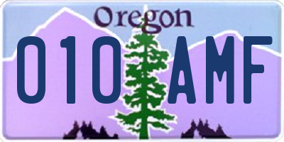OR license plate 010AMF