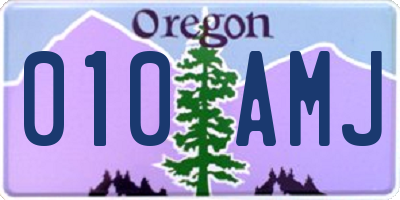 OR license plate 010AMJ