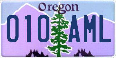 OR license plate 010AML