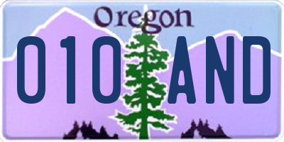 OR license plate 010AND