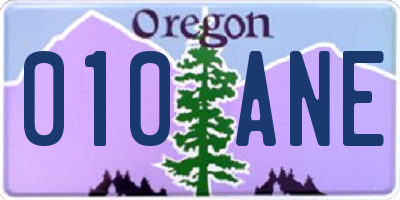 OR license plate 010ANE