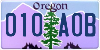 OR license plate 010AOB