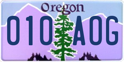 OR license plate 010AOG
