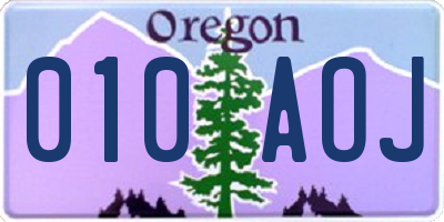 OR license plate 010AOJ