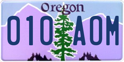 OR license plate 010AOM