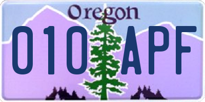 OR license plate 010APF