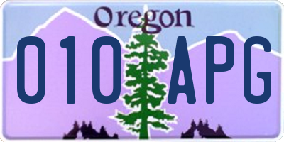 OR license plate 010APG