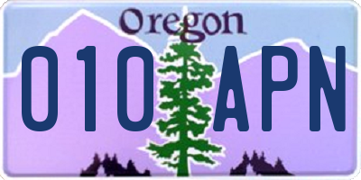 OR license plate 010APN