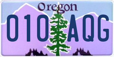 OR license plate 010AQG