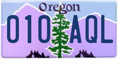 OR license plate 010AQL
