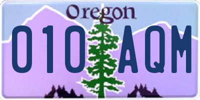 OR license plate 010AQM