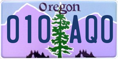 OR license plate 010AQO
