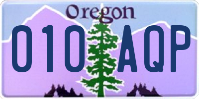OR license plate 010AQP
