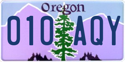 OR license plate 010AQY