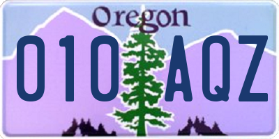 OR license plate 010AQZ