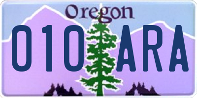 OR license plate 010ARA
