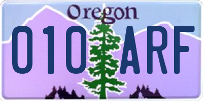 OR license plate 010ARF