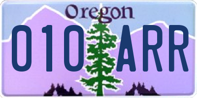 OR license plate 010ARR