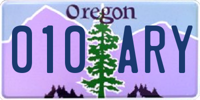 OR license plate 010ARY