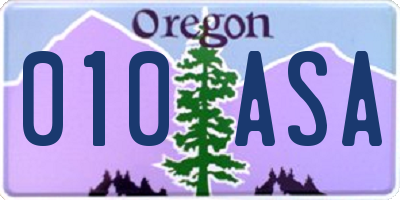 OR license plate 010ASA