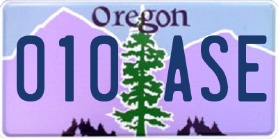 OR license plate 010ASE