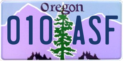 OR license plate 010ASF