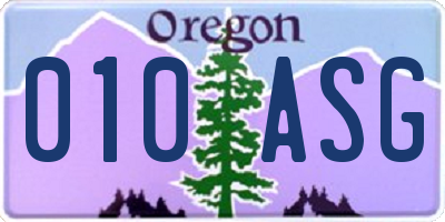OR license plate 010ASG