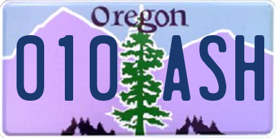 OR license plate 010ASH