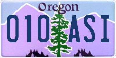 OR license plate 010ASI