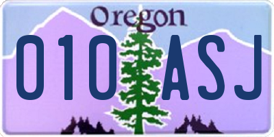 OR license plate 010ASJ