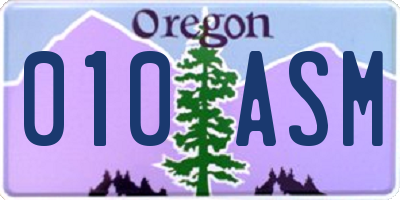 OR license plate 010ASM