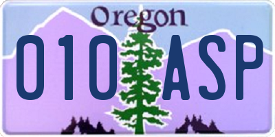OR license plate 010ASP