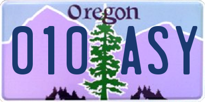 OR license plate 010ASY