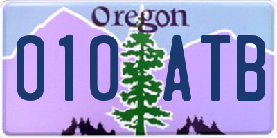 OR license plate 010ATB