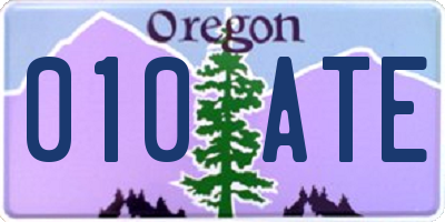 OR license plate 010ATE