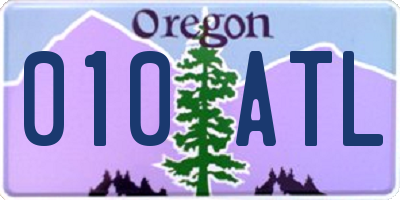 OR license plate 010ATL