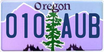 OR license plate 010AUB