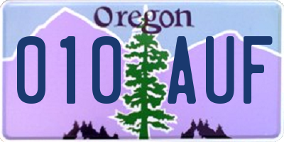 OR license plate 010AUF
