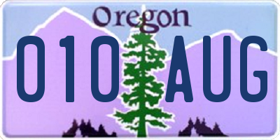 OR license plate 010AUG