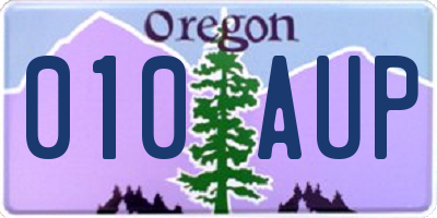OR license plate 010AUP