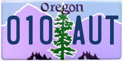 OR license plate 010AUT
