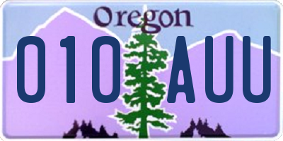 OR license plate 010AUU