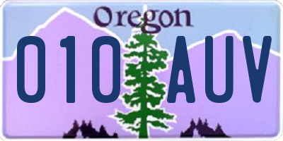 OR license plate 010AUV