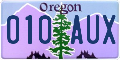OR license plate 010AUX
