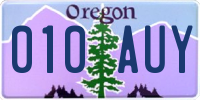 OR license plate 010AUY