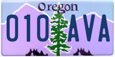 OR license plate 010AVA